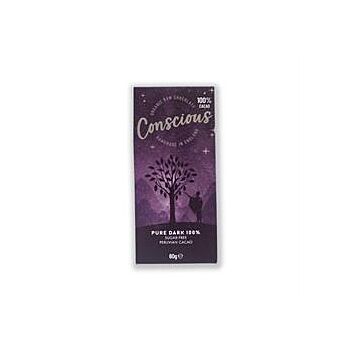 Conscious Chocolate - Pure Dark 100% Cacao Bar (60g)