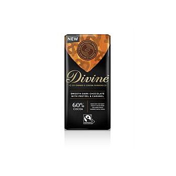 Divine Chocolate - Dark Choc Pretzel & Caramel (90g)