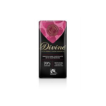 Divine Chocolate - Dark Choc with Raspberries (90g)