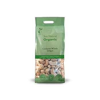 Just Natural Organic - Org Cashews Whole (500g)