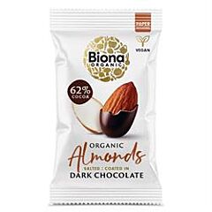 Org Dark Choc Roasted Almonds (30g)
