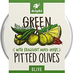 Green Pitted Olives with Herbs (160g)