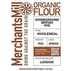 Organic Wholemeal Rye Flour (1kg)