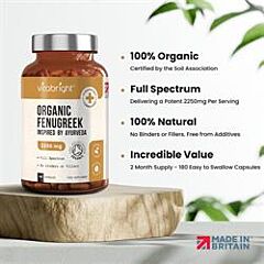 Organic Fenugreek 2250mg (180 capsule)